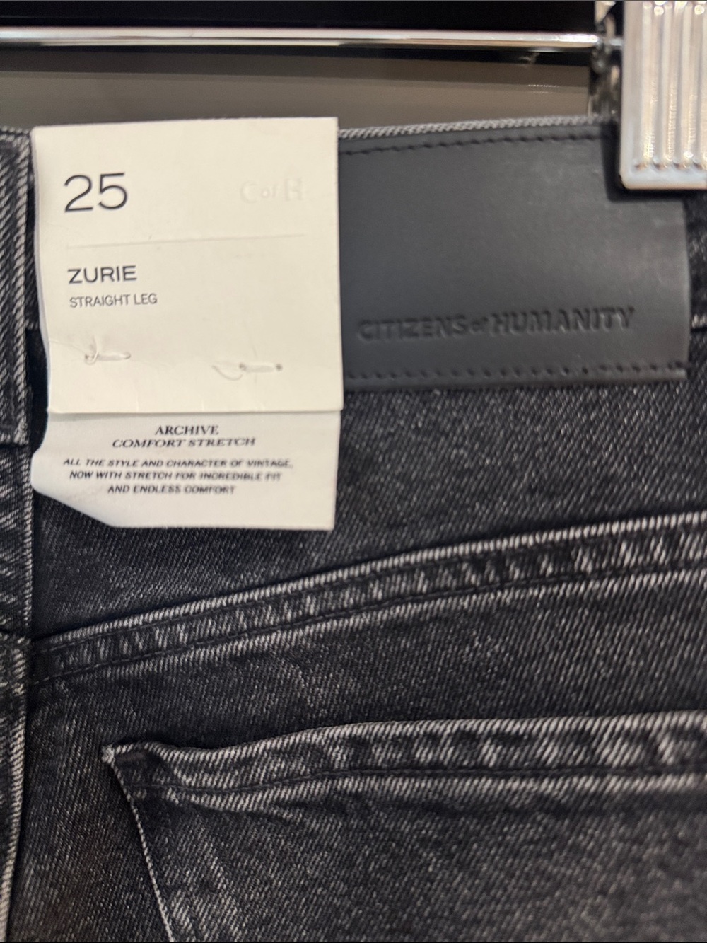 Citizens of Humanity Zurie Straight Leg Black Wash Jeans Size 25 NWT - Picture 11 of 12